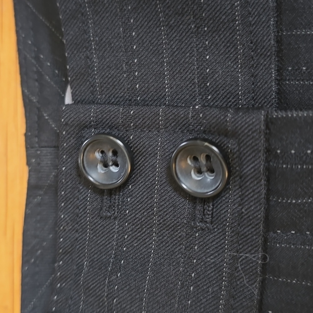 Ann Taylor, Margo, Pinstriped Wide Leg Trousers, Wool Blend, Black, EUC, 2 - Picture 6 of 12